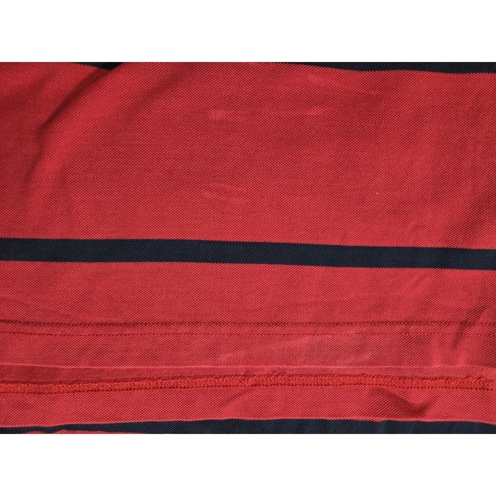 LINCS David Chu Polo Shirt Mens Large Red Navy Striped 100% Cotton Classic... - Picture 4 of 8